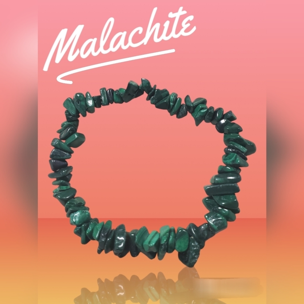 Malachite chip bracelet